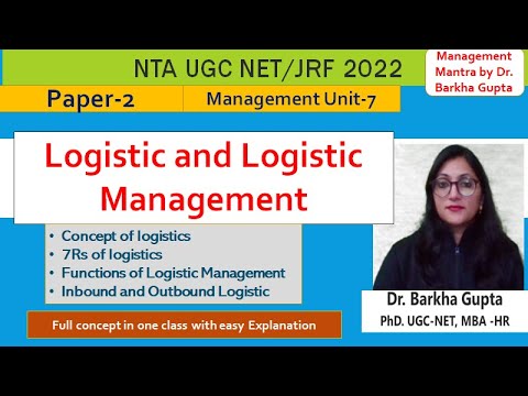 Logistic Management, 7R of logistics, Functions Of Logistic, Inbound and Outbound logistics