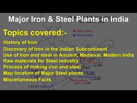 Important Iron and Steel Plants in India - History of Iron, Raw materials, Map location