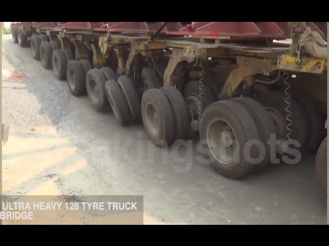 128 tyre heavy truck breaks bridge in Sonipat.