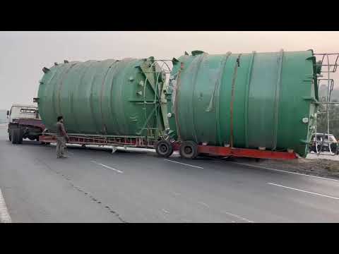 double storage tank transportation on lengthy lowbed trailer mumbai to all india