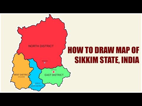 How to draw map of Sikkim State India