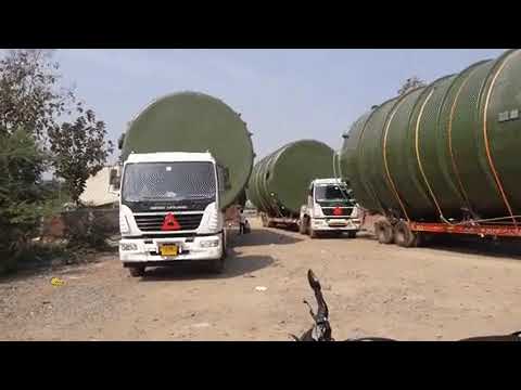 19 ft diameter storage tank transportation on white ashok leyland trailer trucks