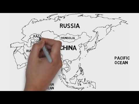 Map of Asia Continent (Countries and their location)