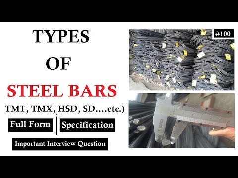 Types of steel bars TMT, TMX, HSD, CRS, SD| Key Features, Full Forms