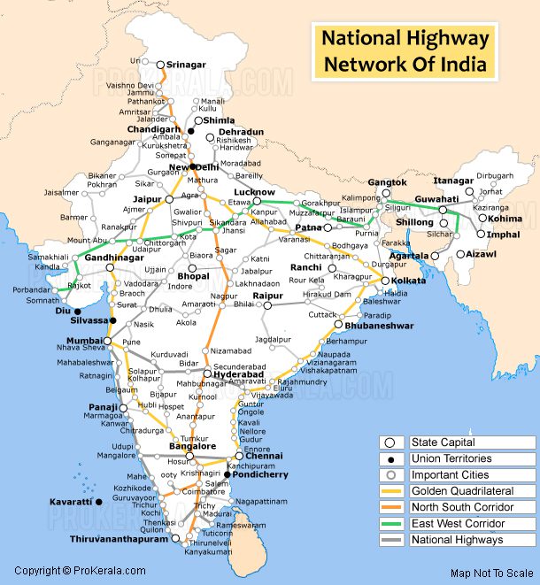 Indian Major longest shortest National Highways in India for All India Heavy Hauling Road Transportation 1