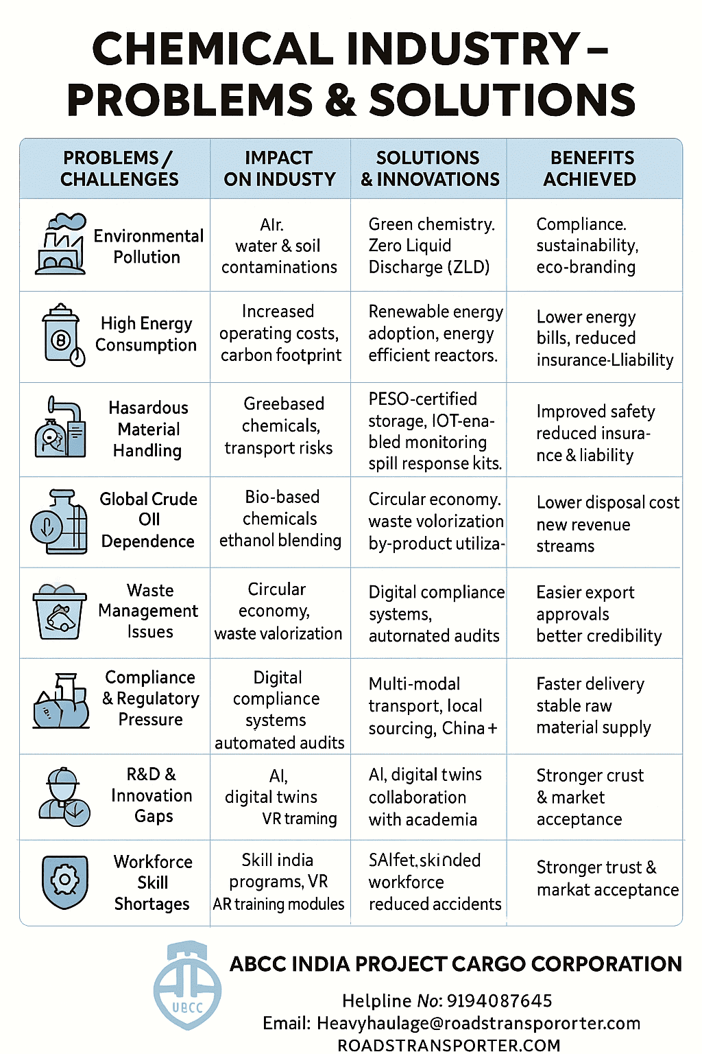 Chemical Industry – Problems & Challenges vs. Solutions & Innovations