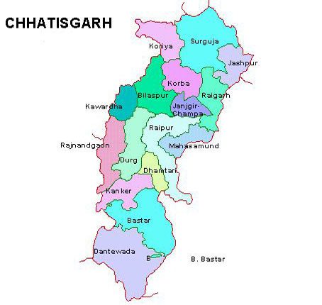 Transportation in Chattisgarh Map North India State 