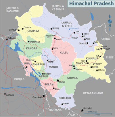 Transportation in Himachal Pradesh Map North India State 