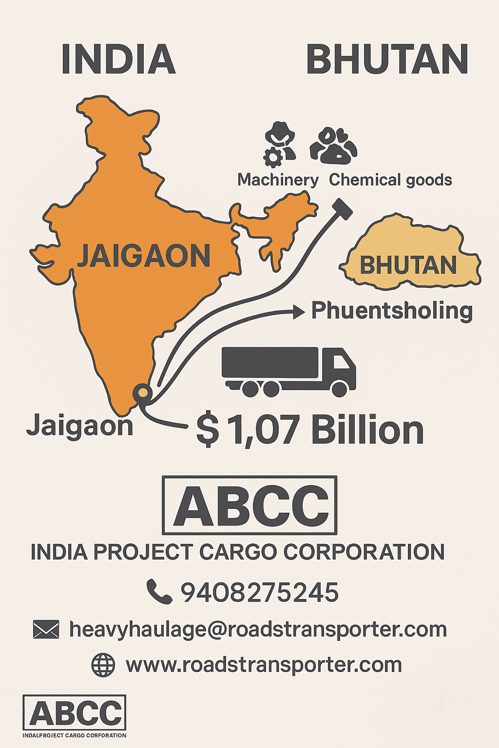 Online India-Bhutan Cargo Transport | Trade Cost Calculator 1