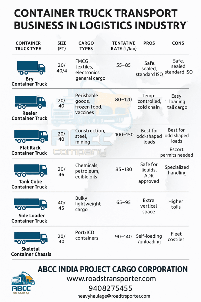 Container Truck Transport Business in Logistics Industry