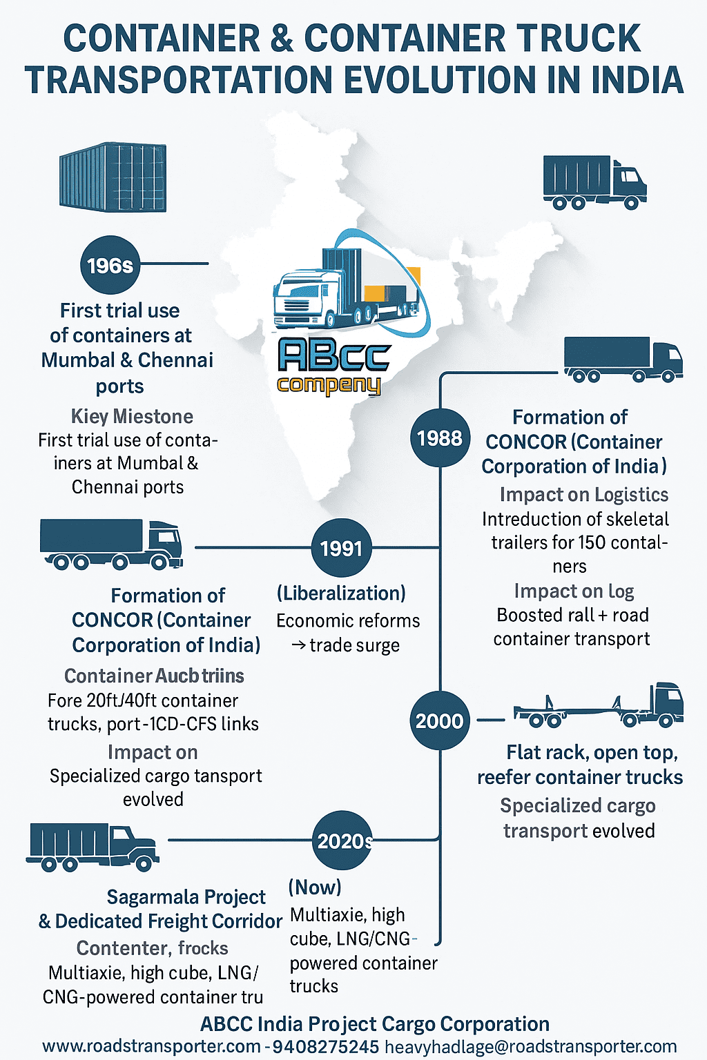Container and Container Truck Transportation Evolution india