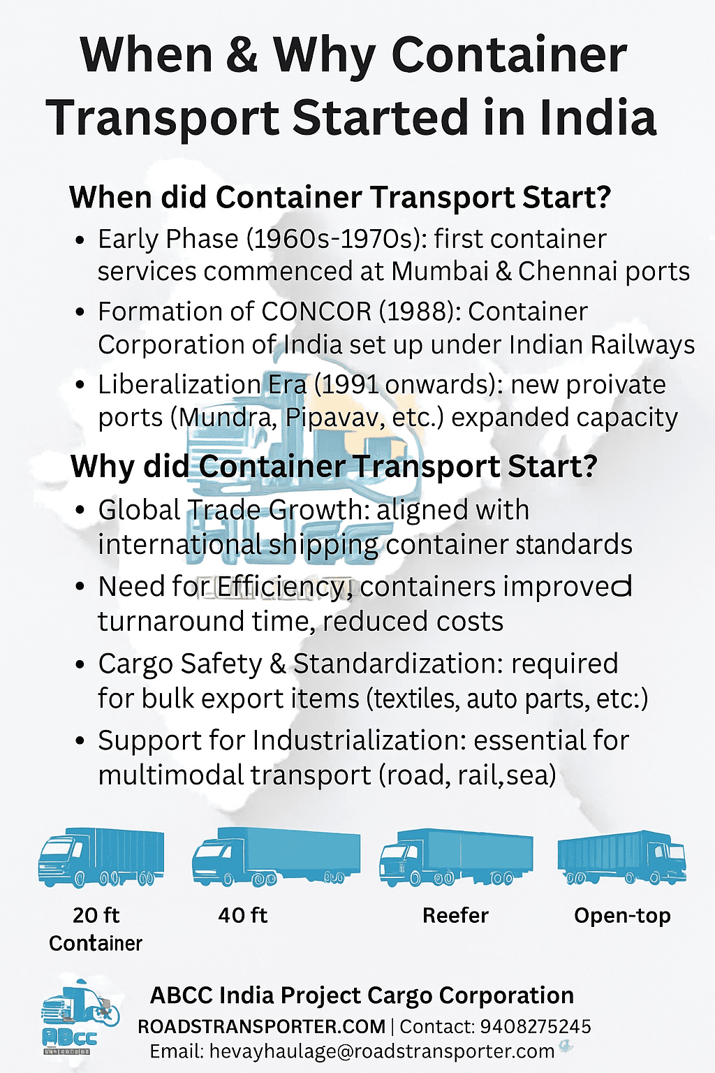 When And Why Container Transport Start in India