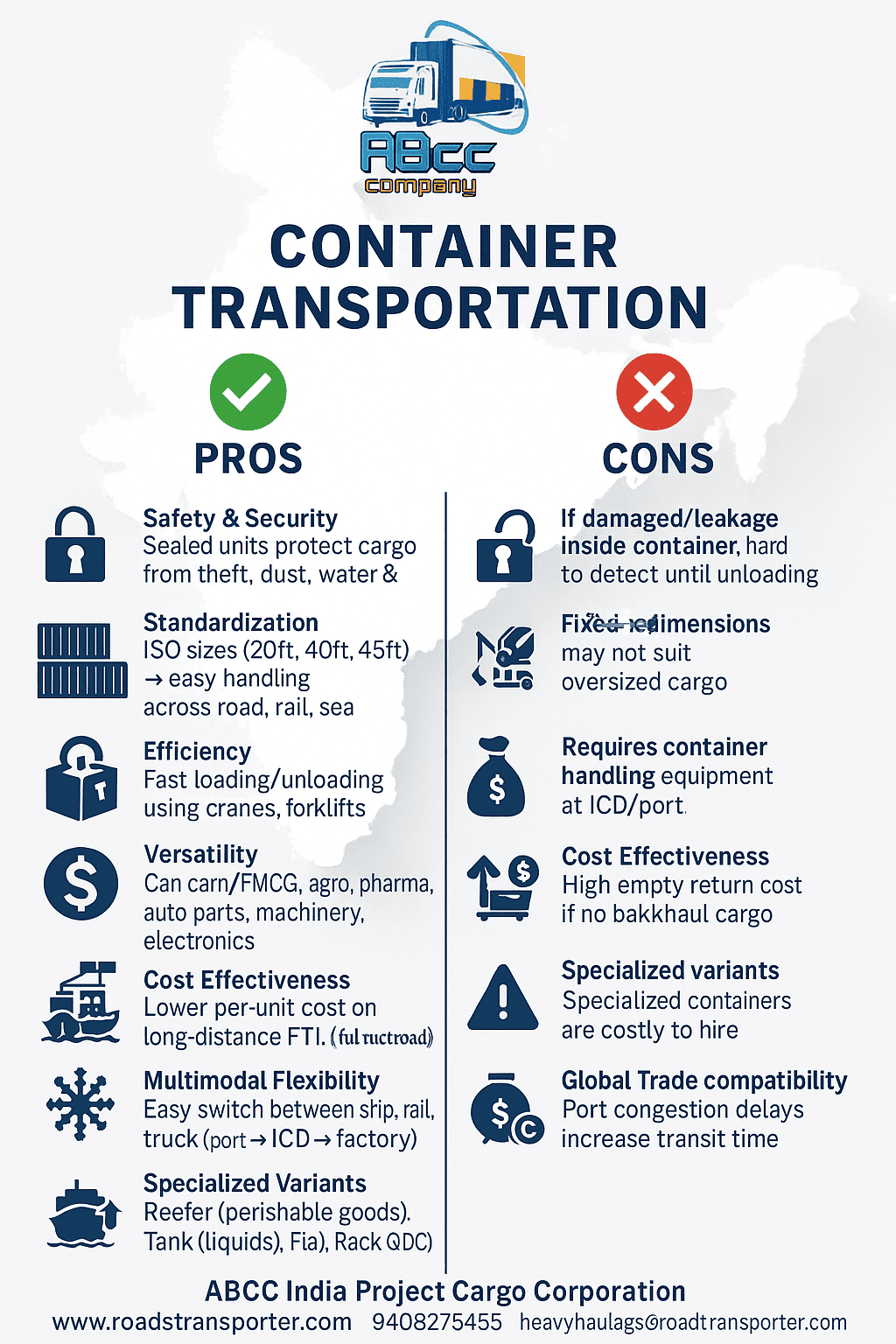 container transportation pros and cons