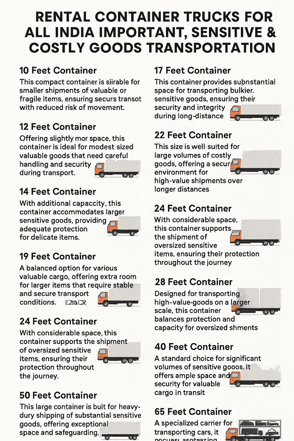 type of container trcuk in india