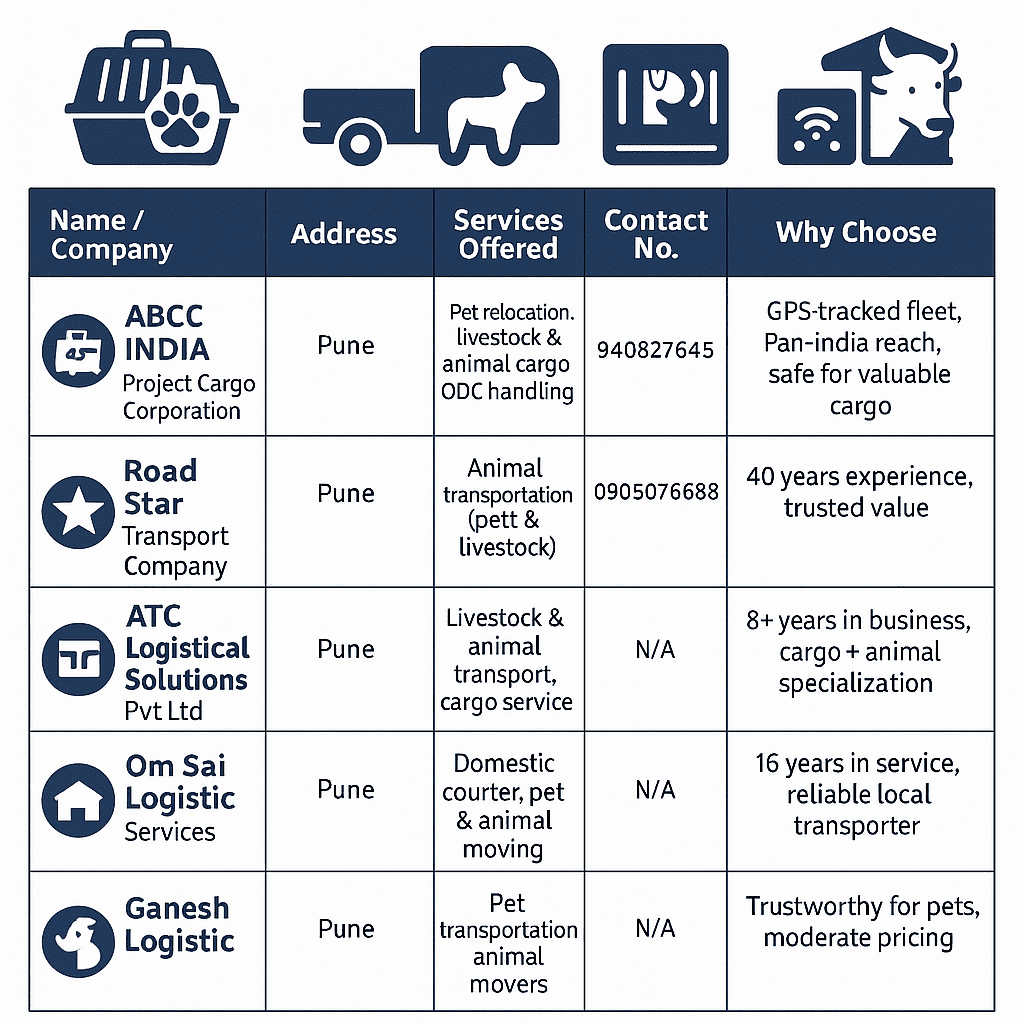 Pune pet ,animal and live stock transportation