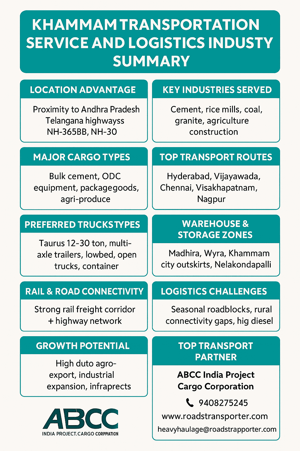 Khammam Transport Company for All India Goods Delivery – 24/7 Truck and Lorry Booking 12