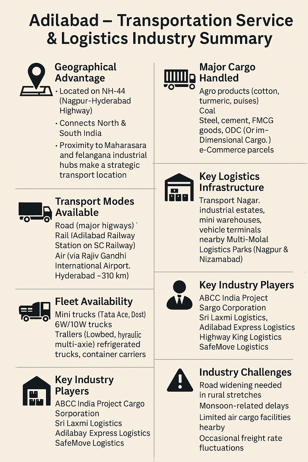 adilabad transport and logistics industry