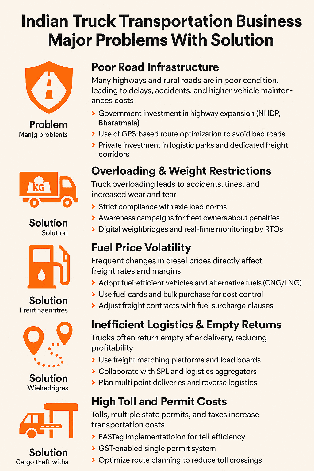 Indian Truck Transportation Business Major Problems With Solution