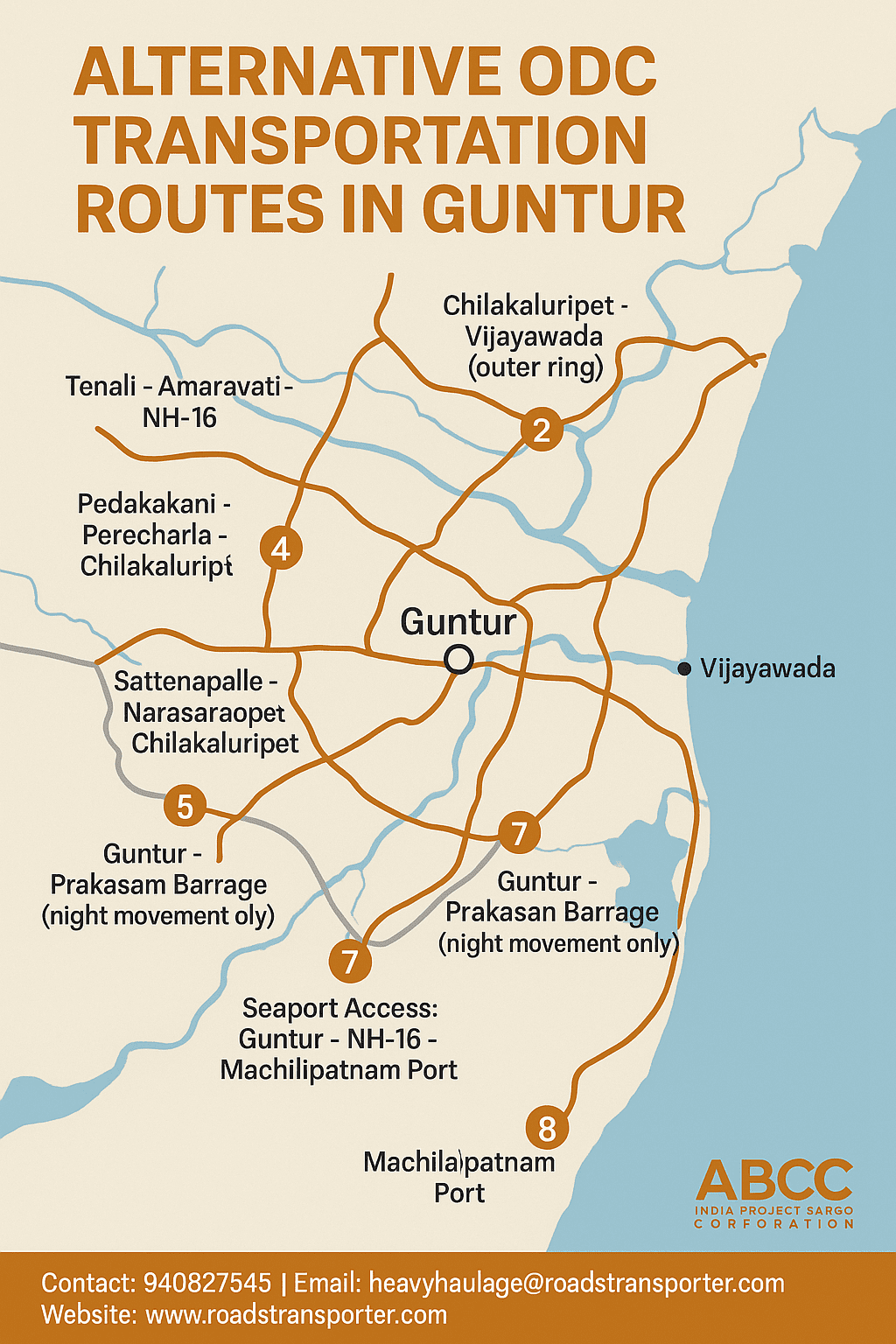 alternative routes odc cargo transportation in guntur