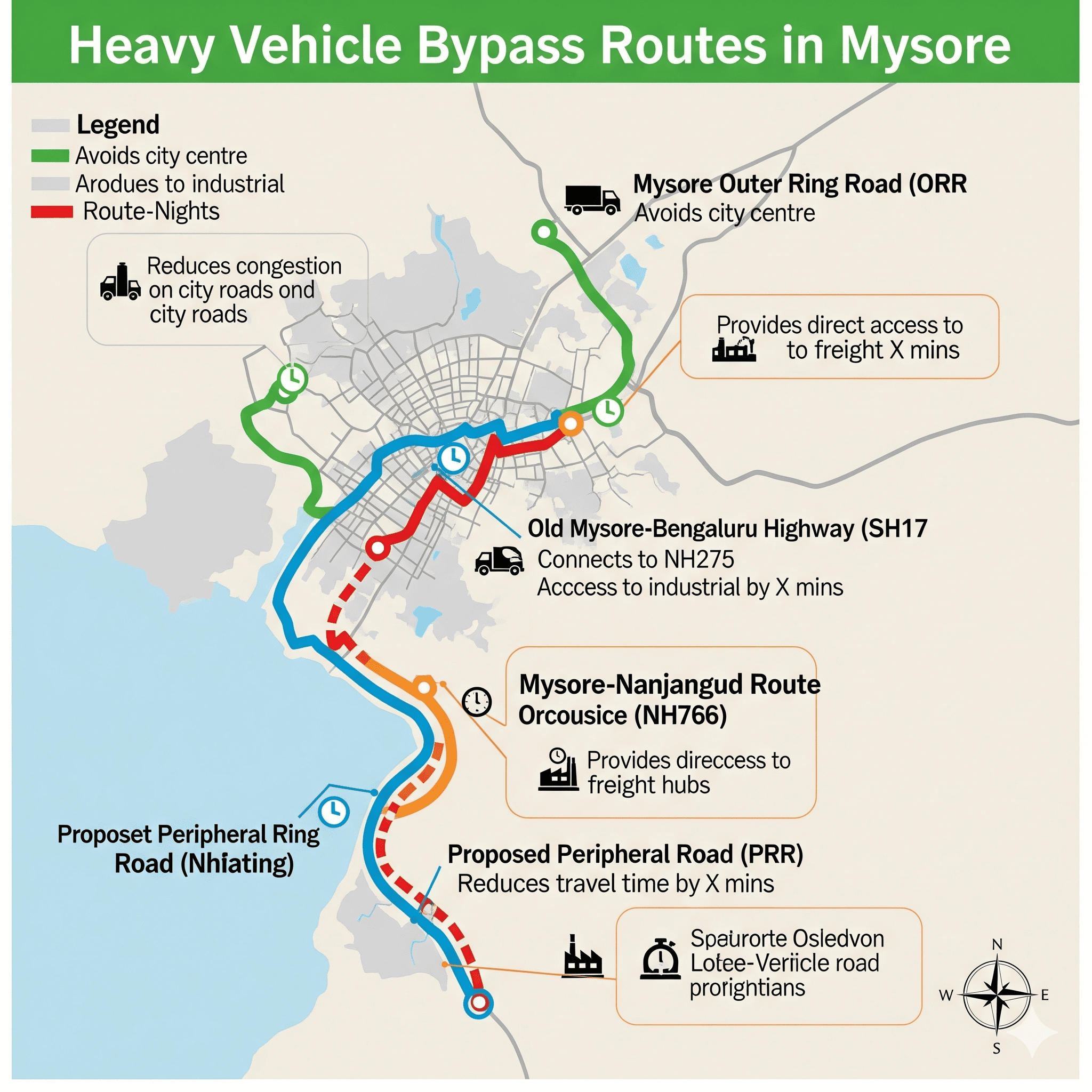 mysore map for odc cargo transportation