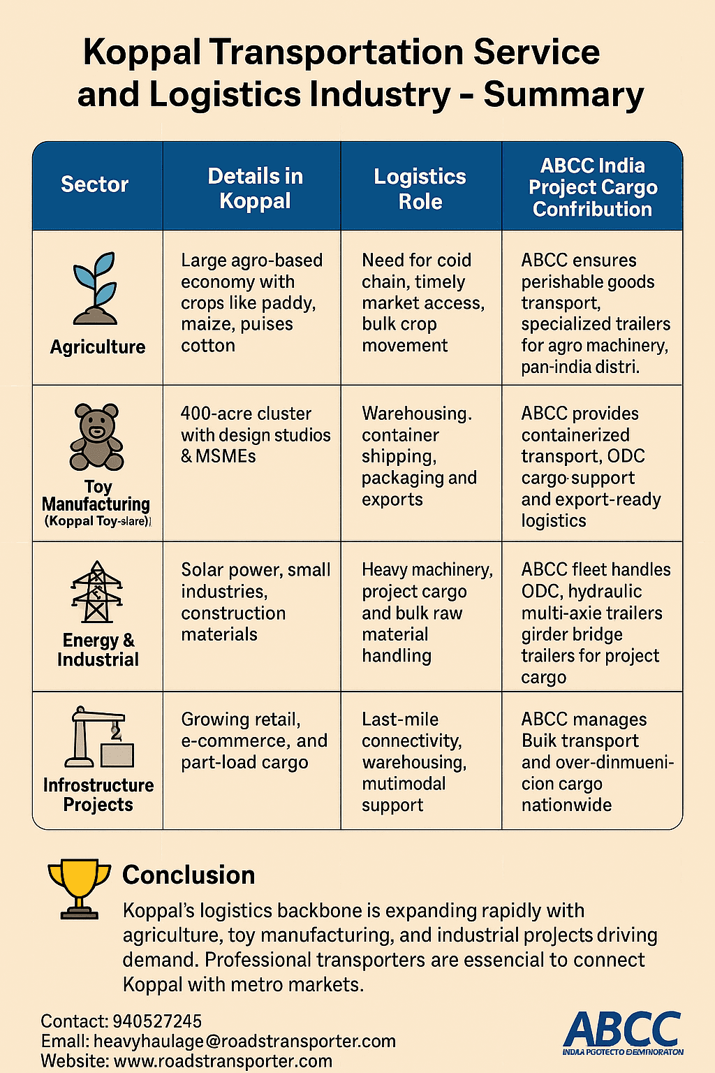 Koppal Transportation Service and Logistics Industry Summary