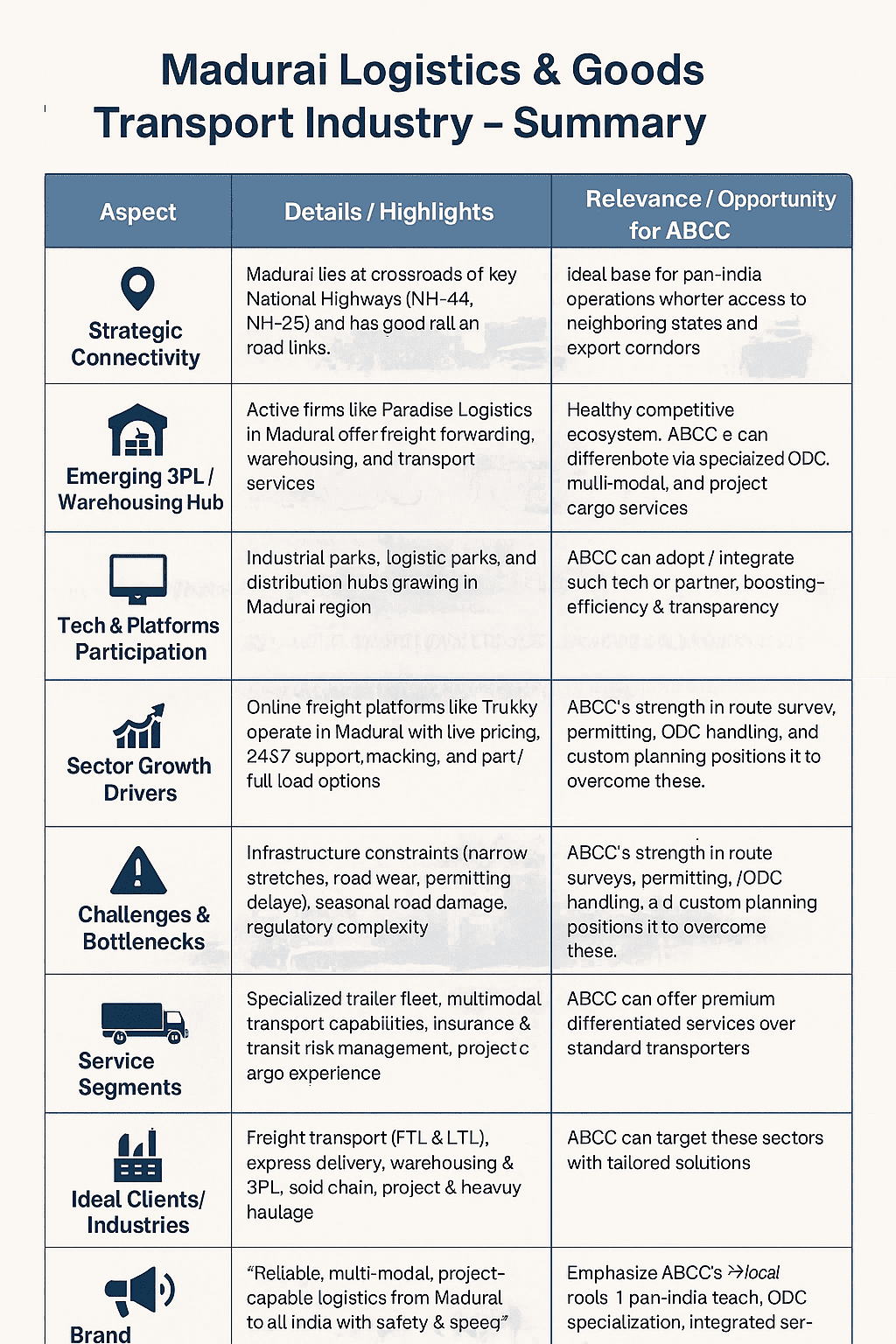 Madurai Logistics & Goods Transport Industry