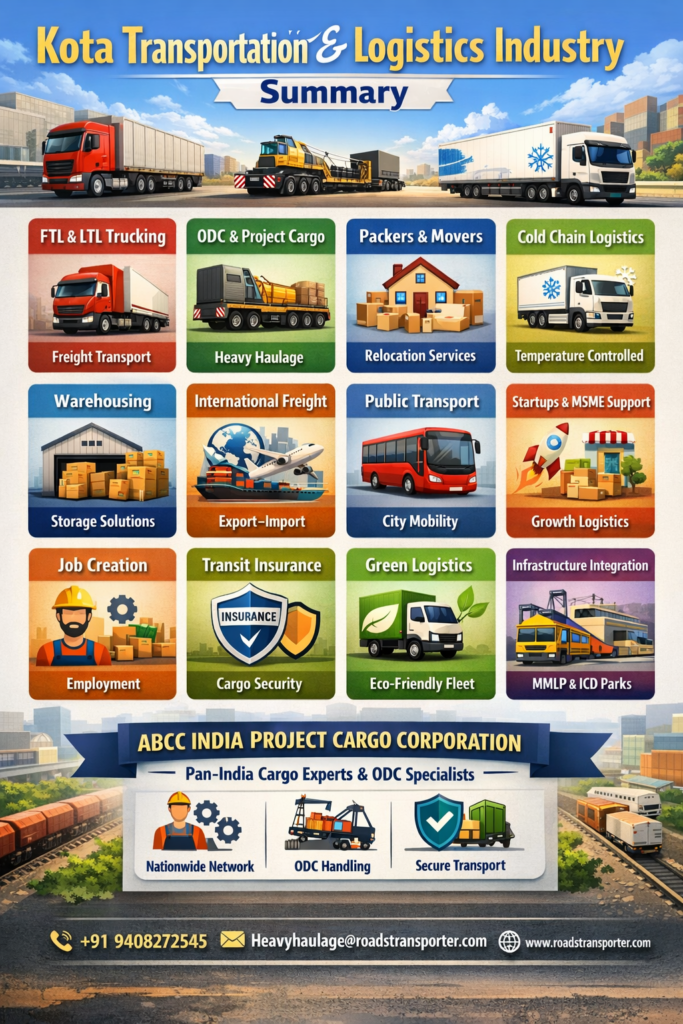 Kota to All India Freight & Project Cargo Transport 18