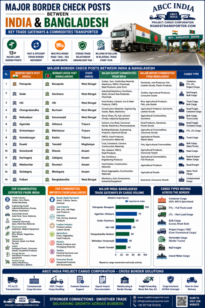 📦 India to Bangladesh Cargo Transport: Road, Rail, Air & Container Logistics Solutions 3