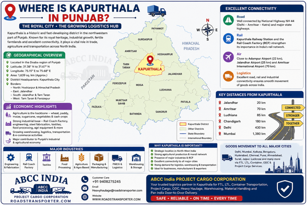 🌍 Kapurthala to All India Transport Services | ABCC 1