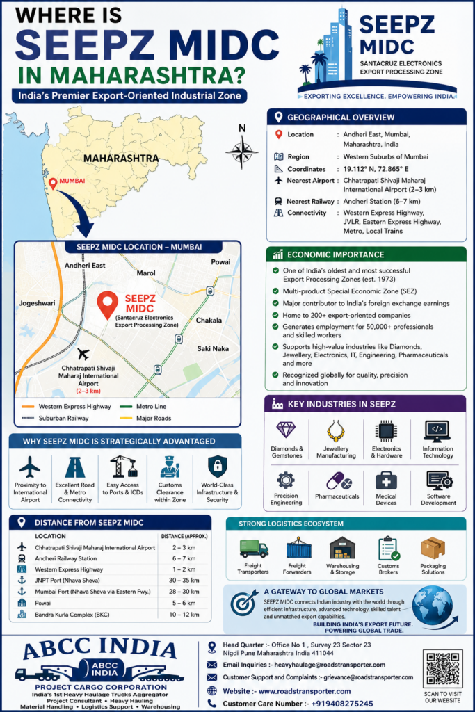 🏭 SEEPZ MIDC Goods Transport Services Across India 1