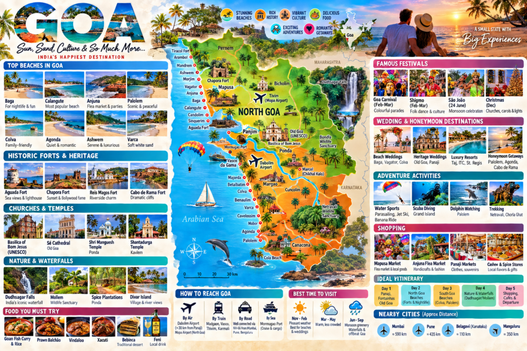 🚗🌿 Goa Tourist Places: Beaches, Waterfalls ,Wildlife ,Trekking & Hidden Gems 10