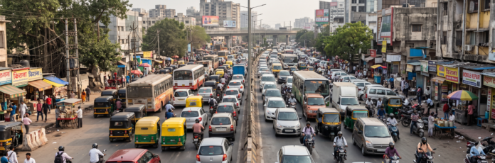 Road Traffic Increasing in India
